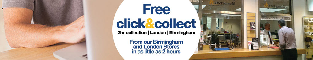 Free Click and Collect from our Birmingham and London counters