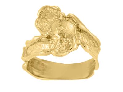 Anillo Para Una Perla De 8 A 10 Mm, Oro Amarillo 18k. Ref. Bg156 - Imagen Estandar - 2