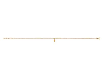 Colgante De Cadena Tobillera Noeud Piqué Forçat 4 Mm, 253 Cm, Oro Amarillo 18k
