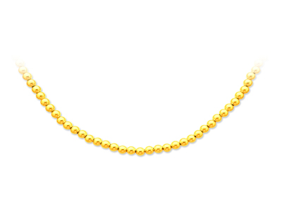 Collar Bolas Parisinas 4 Mm, 43 Cm, Oro Amarillo 18k