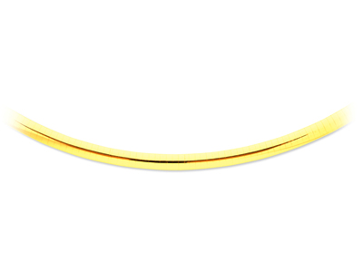 Collar Omega Curvo 6 Mm, 42 Cm, Oro Amarillo 18k