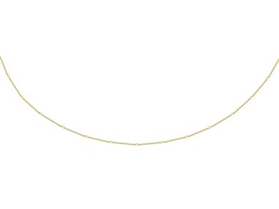 Cadena, 1,10 MM Curb Chain, 45 Cm, Oro Amarillo De 18 Quilates