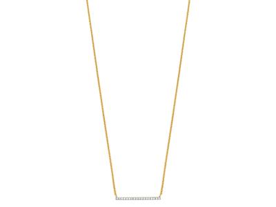 Collar Barrette, Pavé De Diamantes 0,07ct, 40-45 Cm, Oro Amarillo 18k - Imagen Estandar - 1