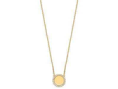Collar Jeton Engastado Con Diamantes 0,19ct, 42 Cm, Oro Amarillo 18k - Imagen Estandar - 1