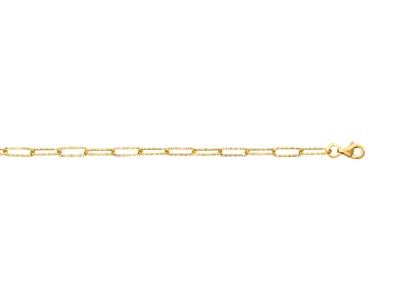 Pulsera, Malla Rectangular Martillada 3 Mm, 17,5 Cm, Oro Amarillo 18k - Imagen Estandar - 1