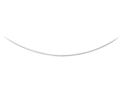 Collar Cable 0,75 Mm, 42 Cm, Oro Blanco 18k Rodiado - Imagen Estandar - 1