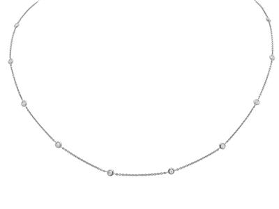 Collar Tennis 10 Diamantes 0,23ct, 43-45 Cm, Oro Blanco 18k - Imagen Estandar - 1