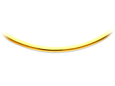 Collar Omega Hoja De Salvia 4 MM Reversible, 45 Cm, Oro Bicolor 18k