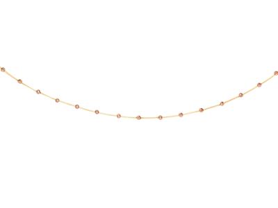 Collar Bolas Cinceladas 1,80 Mm, Sobre Chapine Veneciano, 42+3 Cm, Oro Bicolor 18k - Imagen Estandar - 1