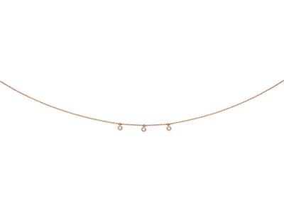 Collar 3 Colgantes, Diamantes 0,09ct, 38-40-42 Cm, Oro Rosa 18k