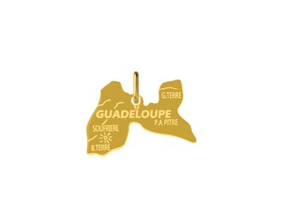 Colgante Mapa De Guadalupe, 15 X 21 Mm, Oro Amarillo De 18 Quilates