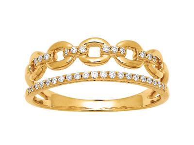 Alianza Y Anillos Duo Ring, Diamantes 0,13 Ct, Oro Amarillo 18k, Dedo 56 - Imagen Estandar - 1