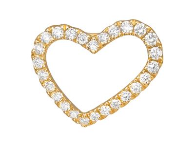 Pend Coeur Asymetrique Diamants 0,13ct Or Jaune 18k - Imagen Estandar - 1