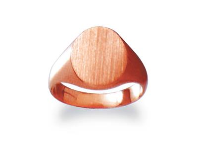 Chevaliere Massive 24 Tournee Or Rouge 18 K Plateau 13 X 11 Mm, Taille 54