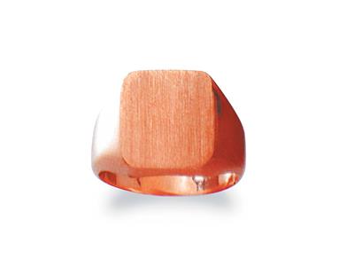 Chevaliere Massive 31 Tournee Or Rouge 18 K Plateau 15 X 13 Mm, Taille 50