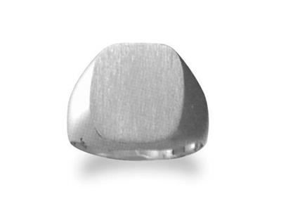 Chevaliere Massive 4063 Tournee Or Gris 18k Pd 12 Pour Armoiries 17 X 13,5mm, Taille 72