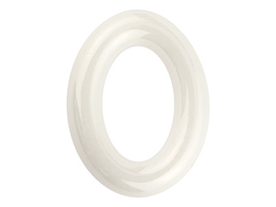 Forma Ovalada Blanca De Cerámica 13x10mm - Imagen Estandar - 1