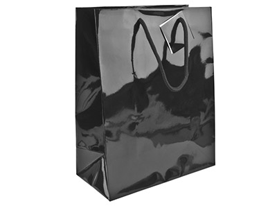 Paquete De 5 Bolsas Pequeñas Brillantes Negras Para Regalo 170 X120 X 75 MM - Imagen Estandar - 1