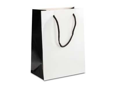 White Monochrome Gift Bag Medium Pk 10 - Imagen Estandar - 1
