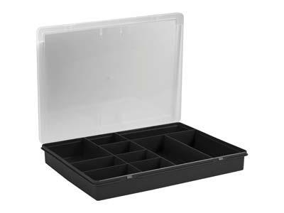 Caja Organizadora De Proyectos Grande Wham De 38x30x5 cm Y 10 Compartimentos, Color Negro - Imagen Estandar - 1