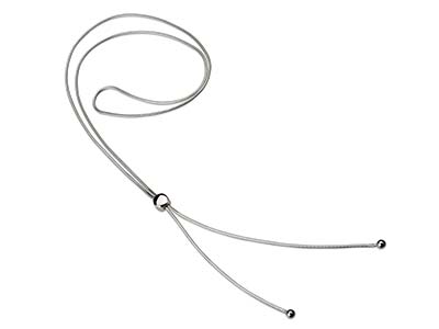 Collar En Plata De Ley De Cadena De Serpiente Con Deslizador De 1,2 mm - Imagen Estandar - 1