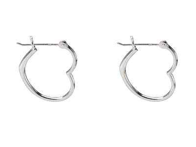 St Sil Heart Hoop Design Stud E/rings - Imagen Estandar - 1