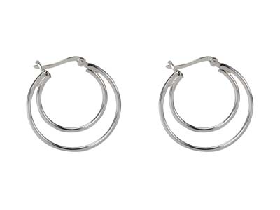 St Sil Double Hoop Design E/rings - Imagen Estandar - 1