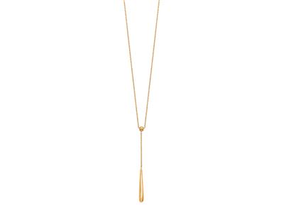 Collar Gota Sobre Cadena, 43 Cm, Oro Amarillo 18k - Imagen Estandar - 1